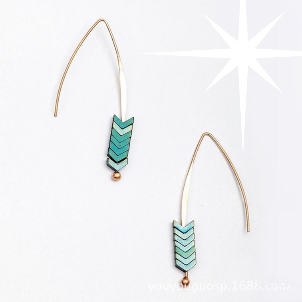 🔄🆕 NATALIA Arrow Dangle Earrings - Picture 2 of 4